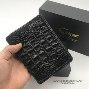 Ví đứng da cá sấu gai lưng đan viền VCM95H1