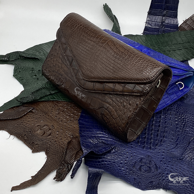 Túi đeo da cá sấu kiểu 2 nắp bc2n18262 - 1