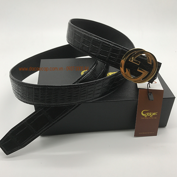 Dây lưng da cá sấu may viền bản 35 cm - 6
